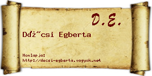 Décsi Egberta névjegykártya